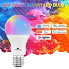 Умсветильник лампа Светодиодная Tuya Zigbee, 10 Вт, E27, RGB, 220-240 В