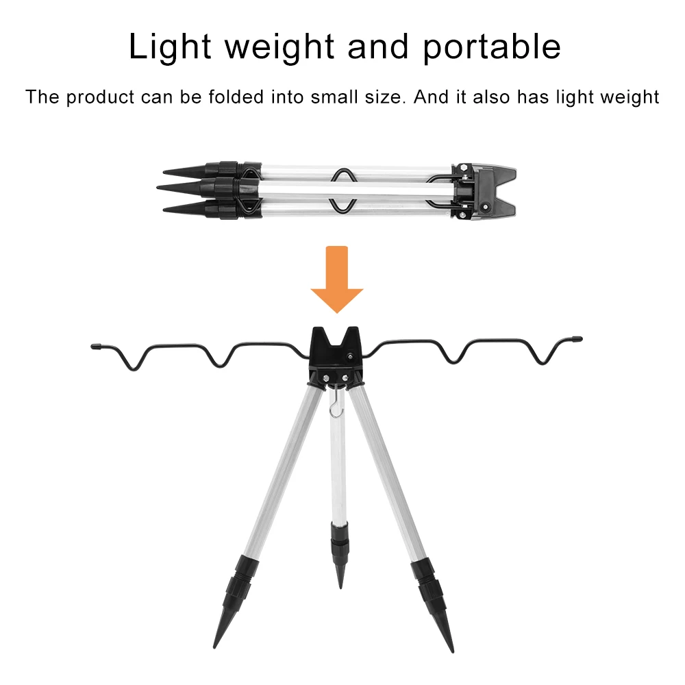 

Fishing Rods Support Multifunction Telescopic Rod Holder Foldable Adjustable Outdoor Fishing Equipment Tripod Fishing Rods Stand