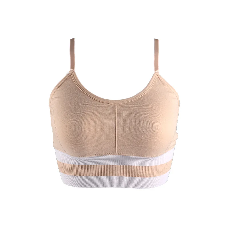 

SVOKOR Stripe Thread Bralette Adjustable Shoulder Strap Bras Shockproof Fitness Comfortable Seamless Bra