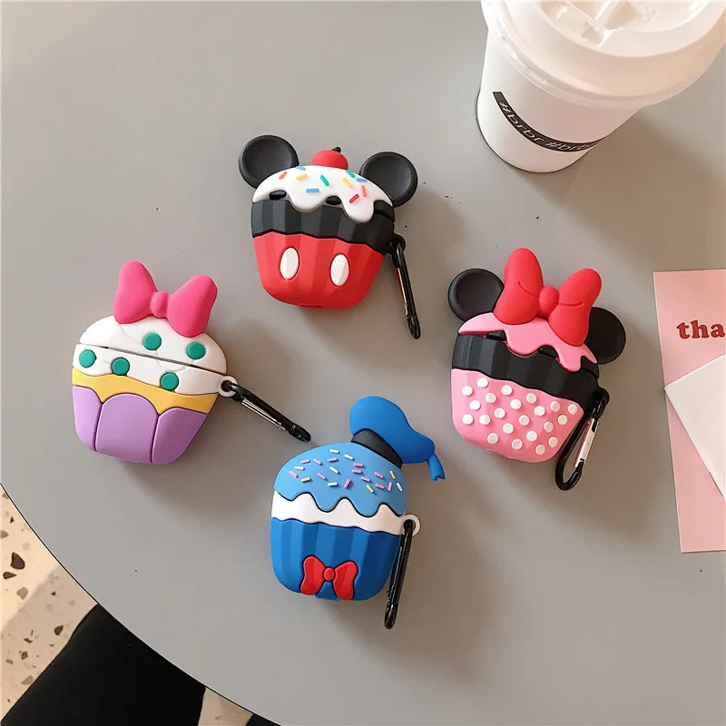Чехол для AirPod 2 3D Yummy Cake Cupcake мягкий силиконовый беспроводной чехол наушников s Apple