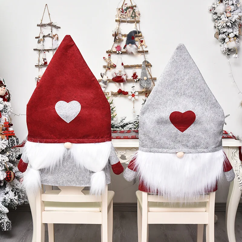 

New Christmas Ornament Nordic Forester Chair Cover Faceless Doll Chair Cover