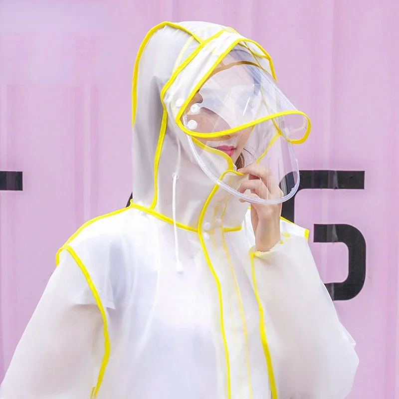 

Cute High Quality Womens Cycling Bicycle Bike Raincoat Rain Cape Poncho Hooded Windproof Rain Coat Mobility Scooter Cover Mens