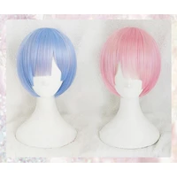 graduated color rem cosplay wig ram cosplay wigs rezero starting life in another world heat resistant synthetic hair wigs