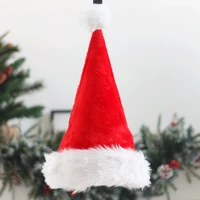hot red hat christma santa claus hat party cap kid child christmas tree top decoration cute cap new year gifts xmas party decor
