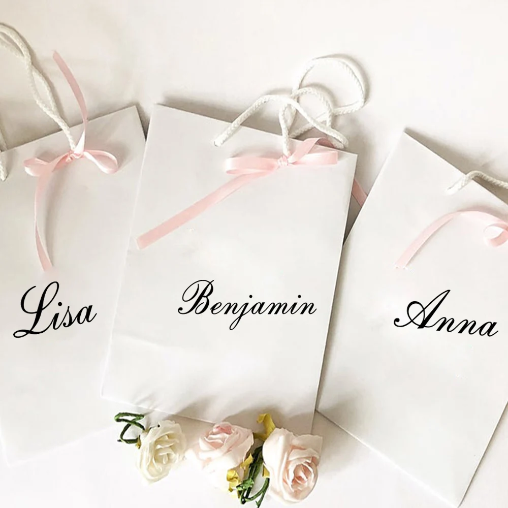 Творческая сумка для шоппинга Настенная наклейка с виниловой самоклеящейся обоев Подарочная коробка с индивидуальным названием Удаляемые наклейки.