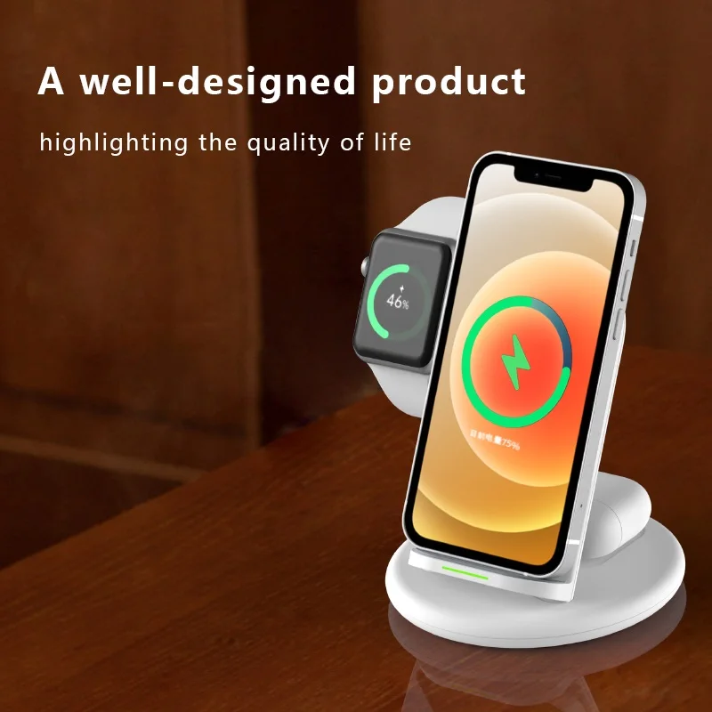 Беспроводная зарядная станция Qi для iPhone складная док-станция быстрой зарядки Apple