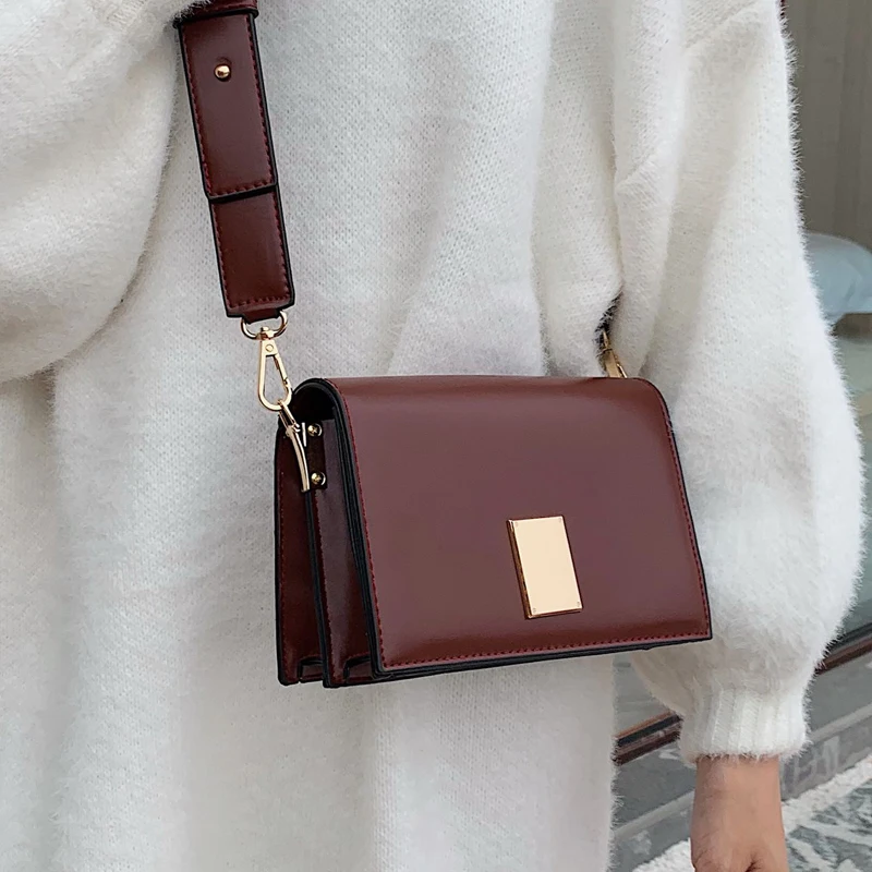 Модная женская квадратная сумка через плечо в стиле ретро новинка 2020