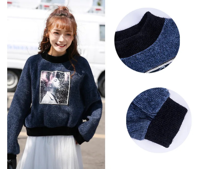 Новинка Зима 2019 толстые женские свитшоты шерстяные простой дизайн 3 цвета