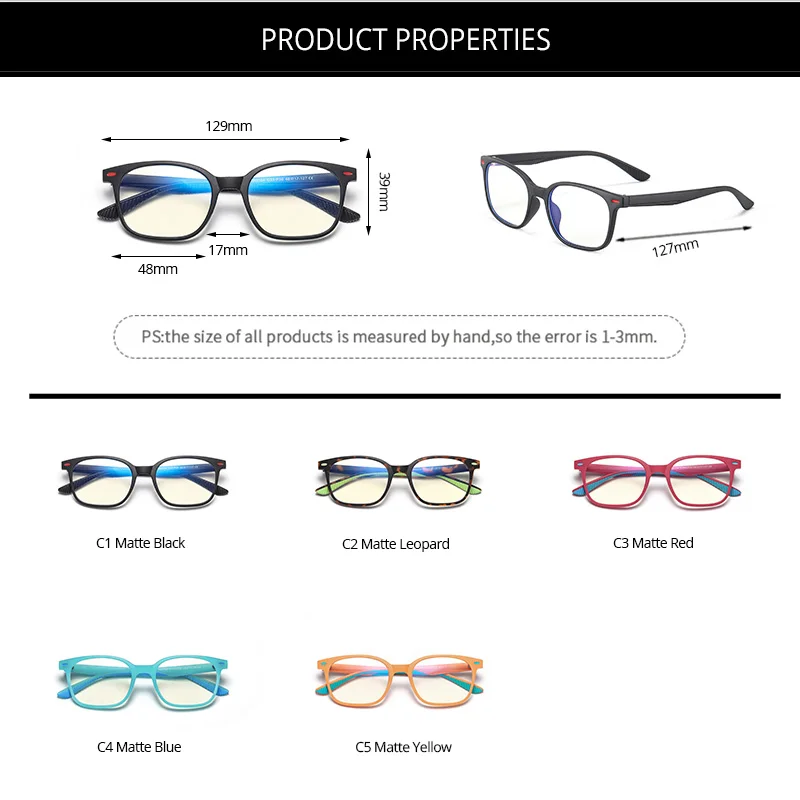 

Pro Acme TR90 Flexible Computer Glasses for Kids Blue Light Blocking Glasses for Children Age 5-12 Video Gaming Glasses PC1443