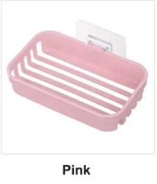 F Pink Мыльница, держатель для душа, мыльница для хранения, тарелка, мыльница, без дрели, прозрачный чехол для мыла, контейнер для уборки, органайзеры - Цвет: F Pink