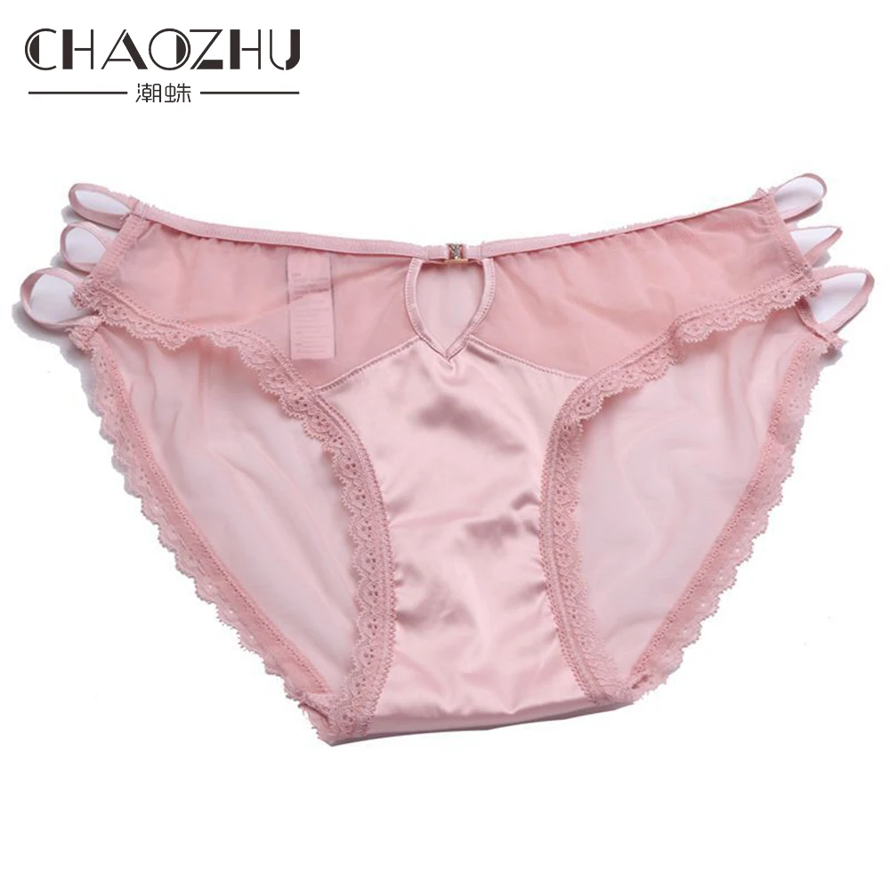 

CHAOZHU Satin Lace Panties For Feminine Hollow Out Transparent Youth Fashionable Women's Underwear Hip-lifting Ladies Briefs