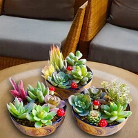 p82d 16 pcs artificial succulent plants mini small plastic potted for office table balcony wall sill indoor decoration props