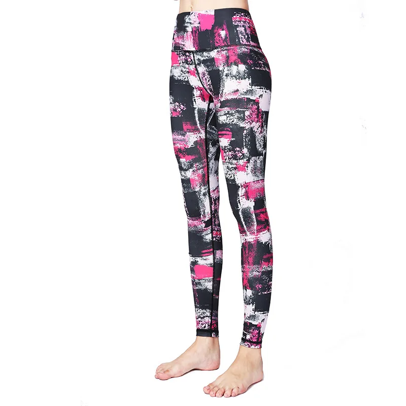 

print yoga pants Slimming high waist workout pants