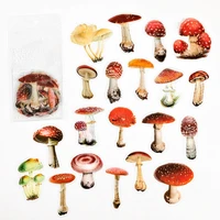 20 pcspack big size mushrooms decorative stickers handbook planner decoration