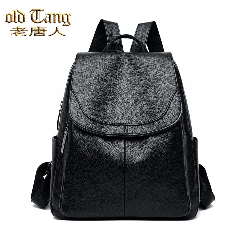 Кожаные сумки для женщин OLD TANG 2020 модный вместительный дорожный Школьный рюкзак