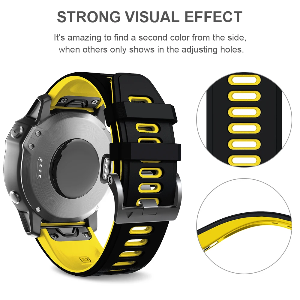 ANBEST 26mm 22mm 20mm Band for Fenix 6X Silicone Strap with Quick Release Watchband for Fenix 6 5 6X 5X Plus/945/935