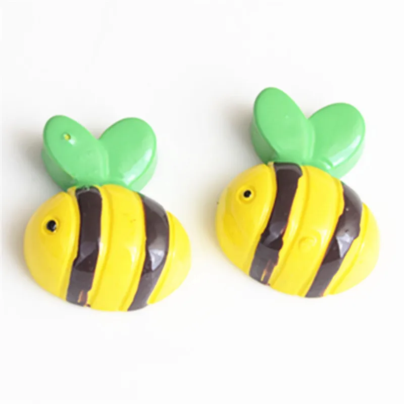 Green bee 10/20/30 шт милые маленькой Пчелкой; плоская полимерная DIY рукоделия аксессуары для волос защитный чехол для телефона Шапочка-парик из косичек украшения - Цвет: Green bee