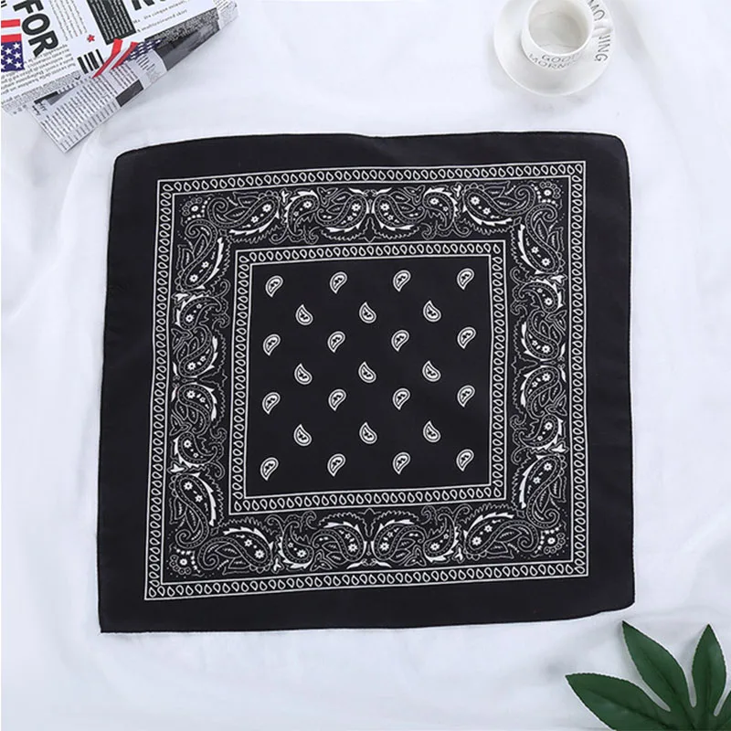 

Fashion Women Cotton Bandana Scarf Square Female Bandanas 54cm*54cm Headwear Rock Girls Head Scarf Headbands Hair Accessories