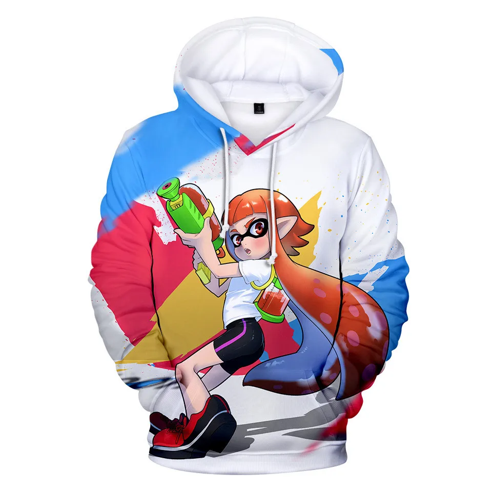 

New Anime 4 to 14 Years kids 3D Hoodies Sweatshirt Fashion Print Boys Girls Personality Clothes Shooting Game Splatoon Oversized