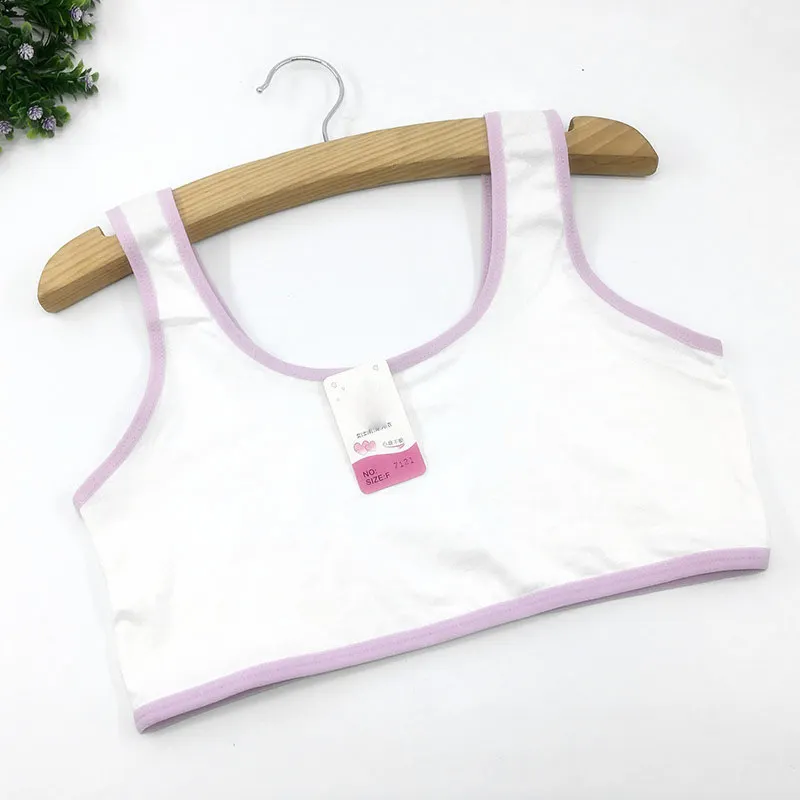 Цветные сшитые жилеты на бретельках для девочек хлопковые удобные бюстгальтеры