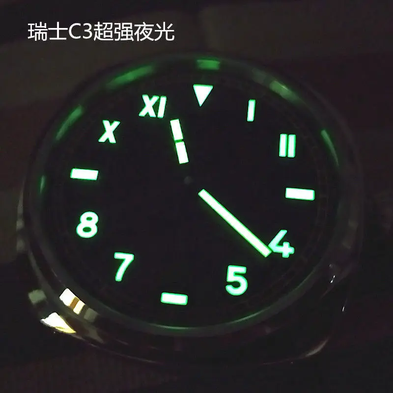 

46mm Retro 00931 Automatic Men's Watches NH35 Mov't Mineral Glass Brown Leather Strap Stainless Steel Diver Wrist watch for Men