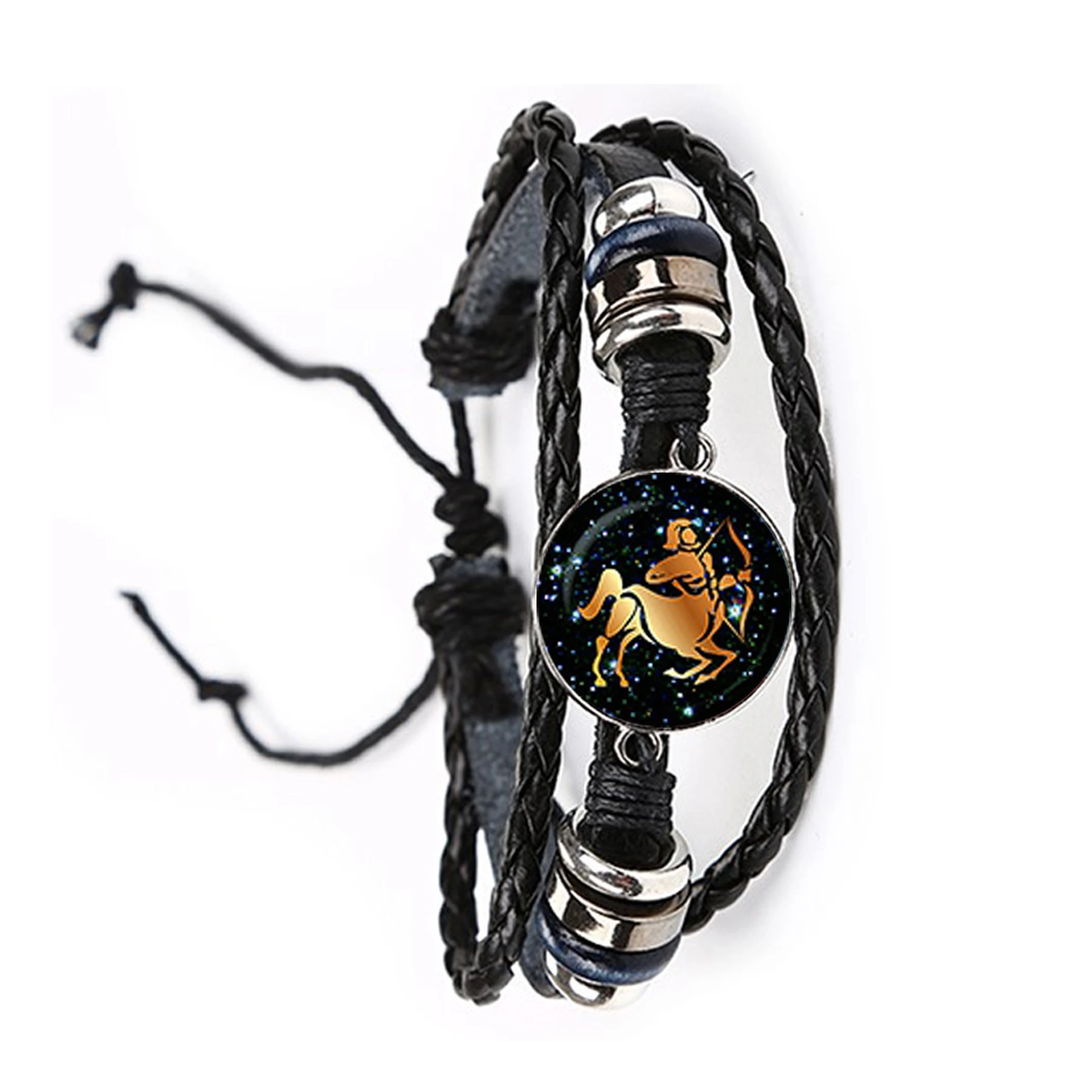 

Zodiac Leather Bracelet Taurus, Gemini, Pisces, Libra, cancer, Sagittarius girls and boys like birthday gifts