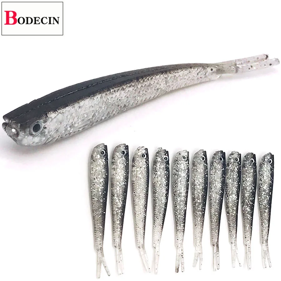 

BODECIN Suit/Wobblers For Fishing Lure Trolling Jerkbait 10PCS Fluke Fly Carp Swimbait Soft Silicone Tiddler Artificial Bait Kit