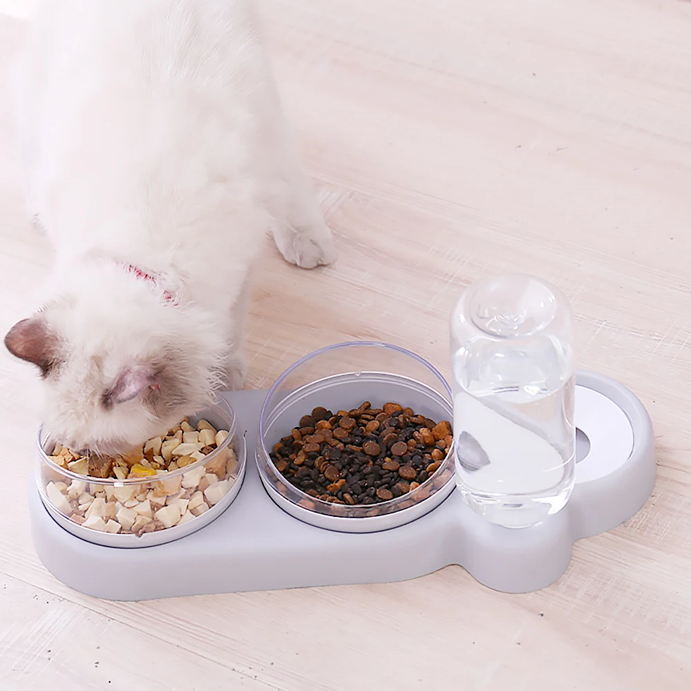 

Pet dog bowl, cat bowl, automatic drinking water, double bowl, dog food bowl, automatic watering device anti-overflow adjustable