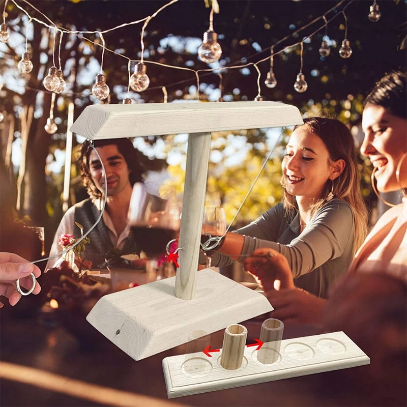 

K3NE Outdoor Desktop Ring Toss Game Table Hook + Ring Highly Addictive Fun Office Toy