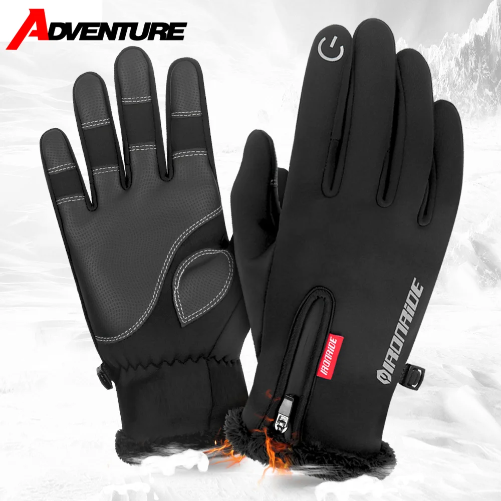 

Мотоциклетные перчатки, зимние морозоустойчивые перчатки Guantes, мотоциклетные теплые перчатки с флисовой подкладкой, перчатки с закрытыми п...
