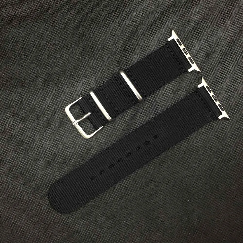 Ремешок для часов Apple Watch 38 мм 40 мм нейлоновый ремешок для часов Nato для iWatch 5 4 3 2 1 ремешок для часов 42 мм 44 мм браслет на запястье - Цвет ремешка: Black S
