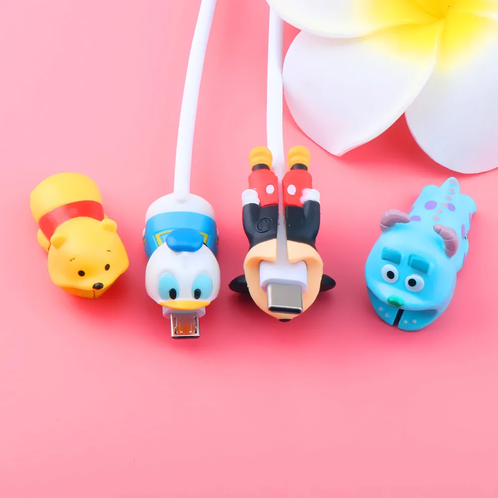 Cartoon Animal Cable Bite Protector For iphone11 Pro Micro usb Type-c USB Charger Wire Winder Organizer Holder Anti-break | Электроника