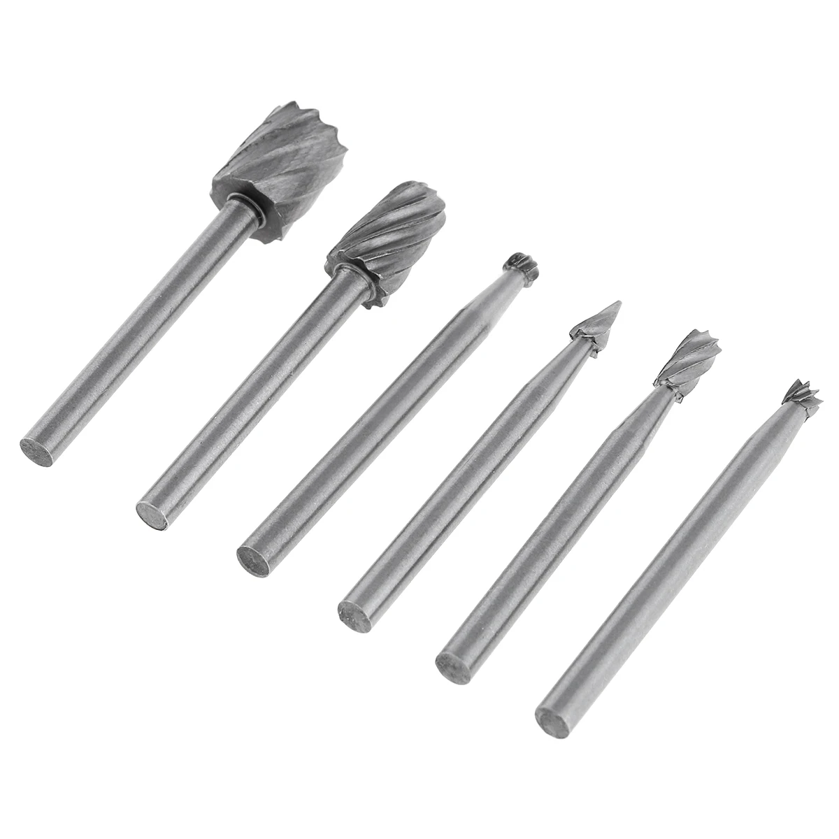 

6pcs Rotary Rasp High Speed Steel Woodworking Tool Rasp Rotary Files Set 3mm Shank Diameter for Grinding Carving Head Tool