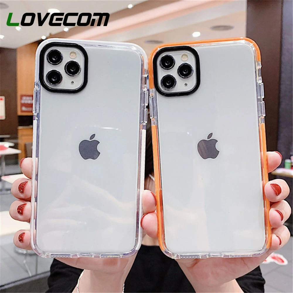 Роскошный противоударный прозрачный чехол LOVECOM для телефона iPhone 12 Mini 11 Pro Max XR XS 7 8