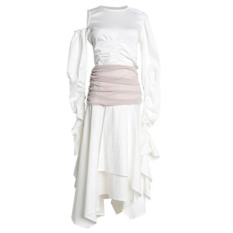 Женская ассиметричная летняя юбка модель миди-юбка с высокой талией года 2021 |