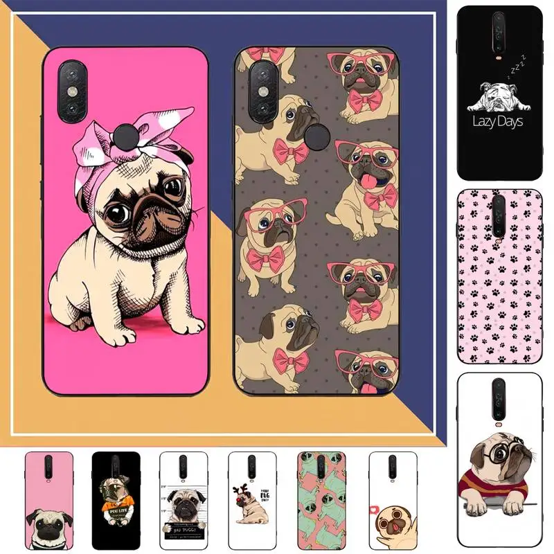

TOPLBPCS Pug French Bulldog Phone Case for RedMi note 7 8 9 6 5 4 X pro 8T 5A