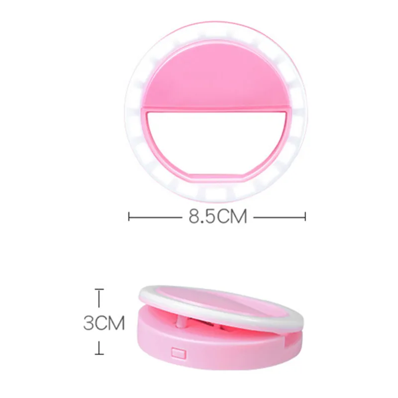 Светодиодный кольцевой светильник для селфи портативный универсальный объектив