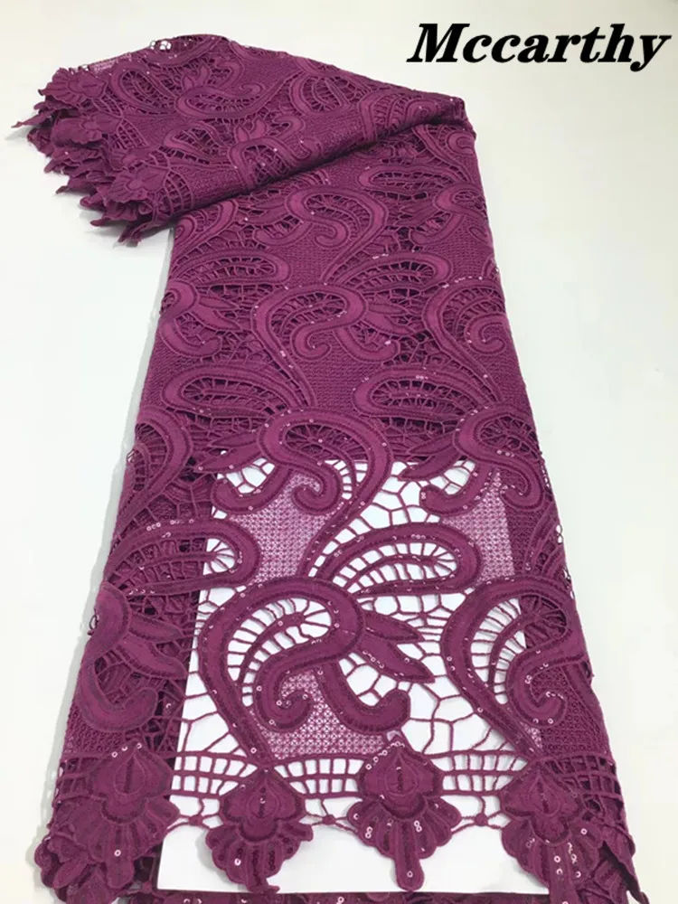 

Lace Fabric Guipure Lace African Lace Fabric 2021 High Quality Nigerian Lace Cord Lace Fabric Water Souble For Party Dress