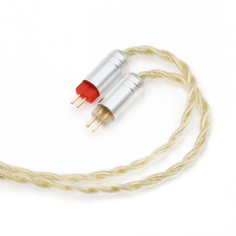 Linsoul 7NOCC MMCX/0.78mm 2Pin Connector 3.5mm 2.5mm Balanced Upgraded Earphone Cable Soft 7N OCC Pure Silver+Gold Plated - купить по