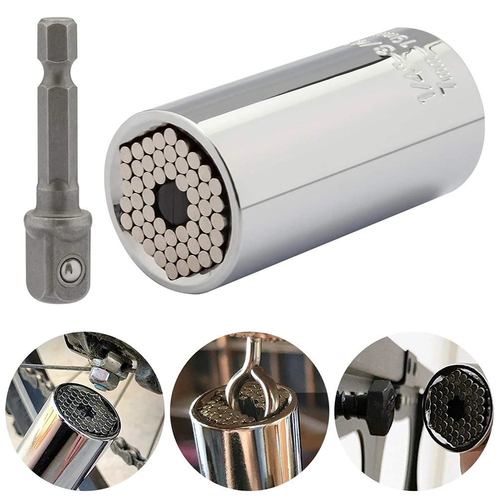 

1Set Ratchet Wrench tools Saw Cutting Knife Crowbar 7-19mm Metal adjustable Combination Wrench Survival Hand Tool Set