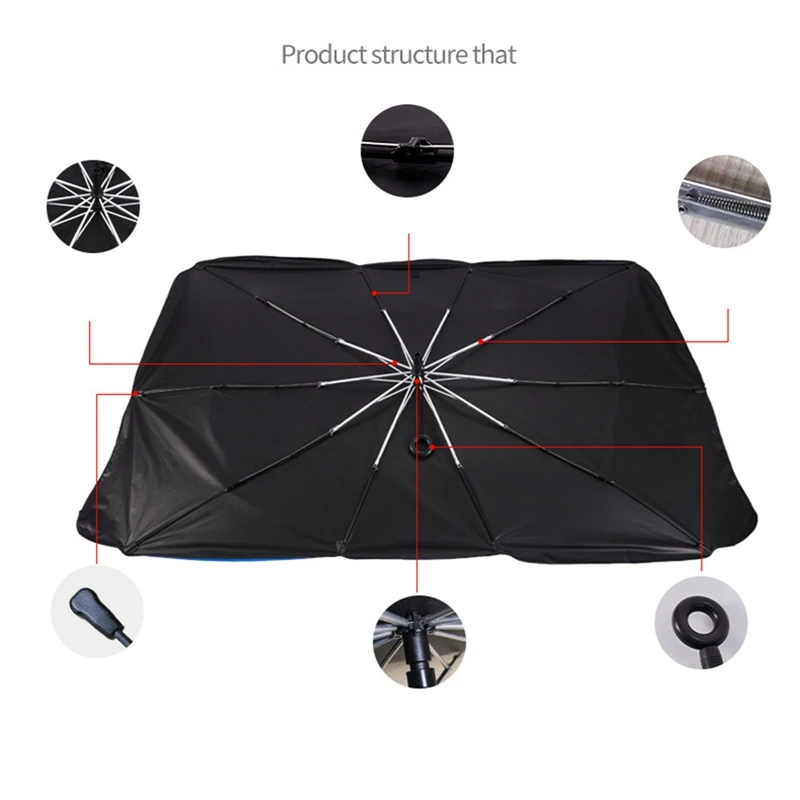 

Cartoon Astronaut Print Car Windshield Sun Shade Flexible Auto Front Window Sunshade Summer Sun UV Protection Heat Insulation