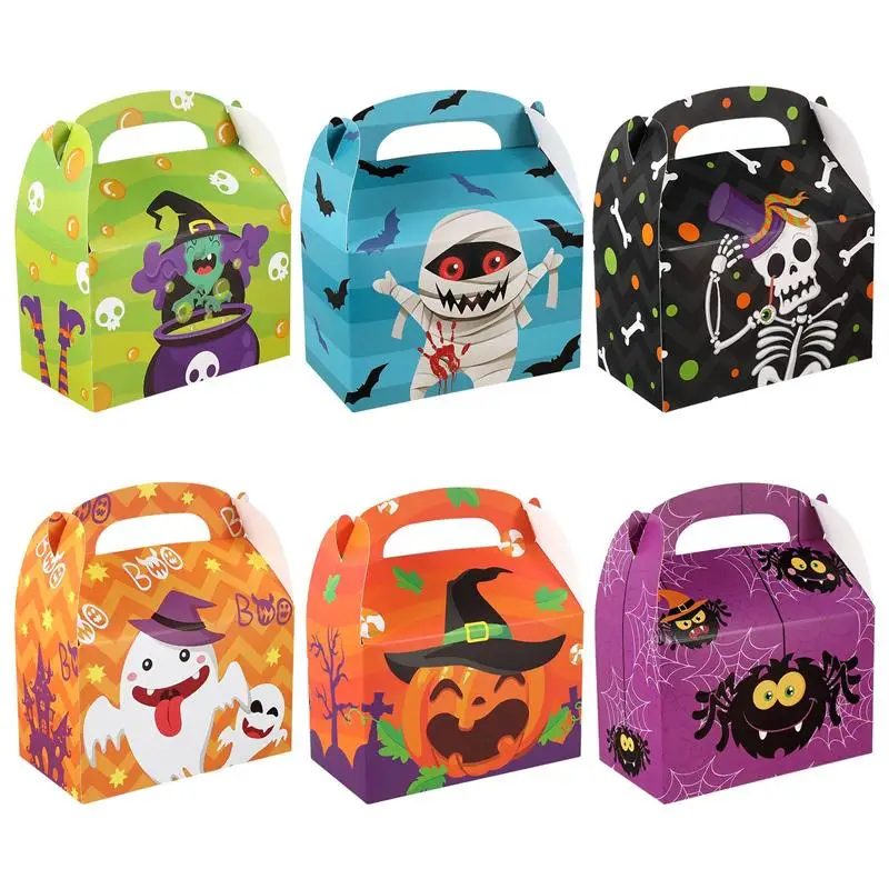 

Cabilock 24pcs Halloween Treat Boxes Cardboard House Gable Boxes Candy Cookie Goodies Box Party Favor Supplies for Home School