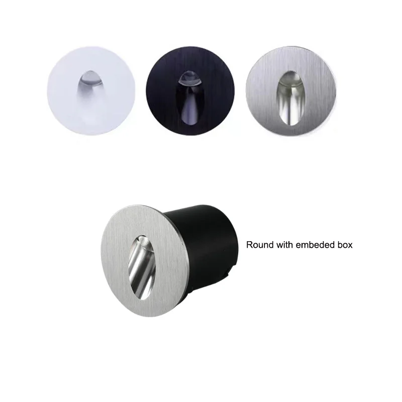 Встраиваемый светодиодный светильник для лестницы Круглый квадратный 1 Вт/3 Вт -