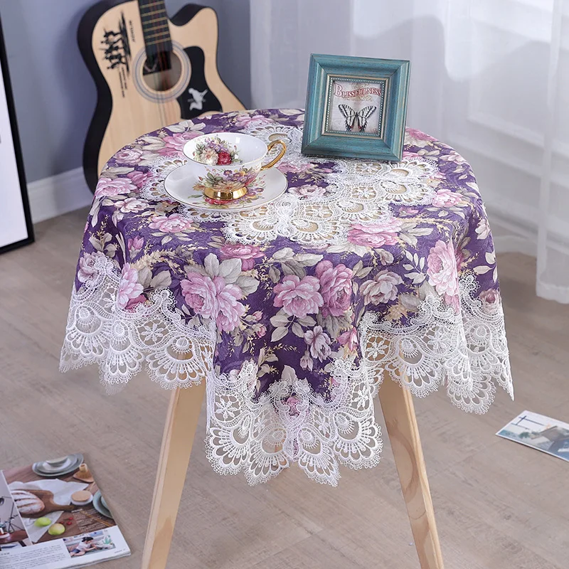 

New printed tablecloth thickened oil-proof tablecloth tablecloth idyllic lace printed tablecloth