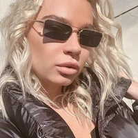 new alloy square sunglasses womanman small frame design sun glasses for female candy color mirror street beat shopping oculos