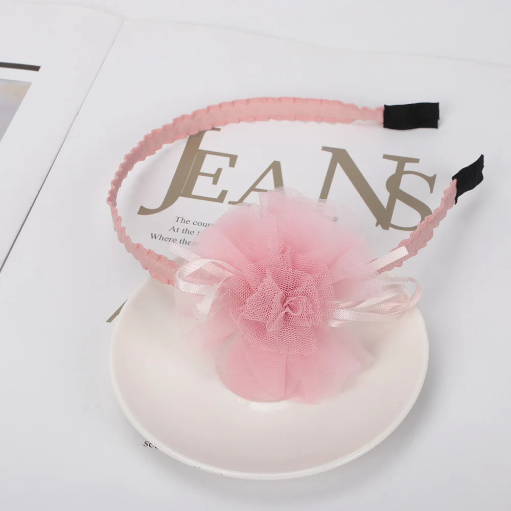 

ncmama Kids Headband Rose Hair Band Children Chiffon Flower Elastic Hair Hoop Rhinestone Headbands Girls Hair Accessories