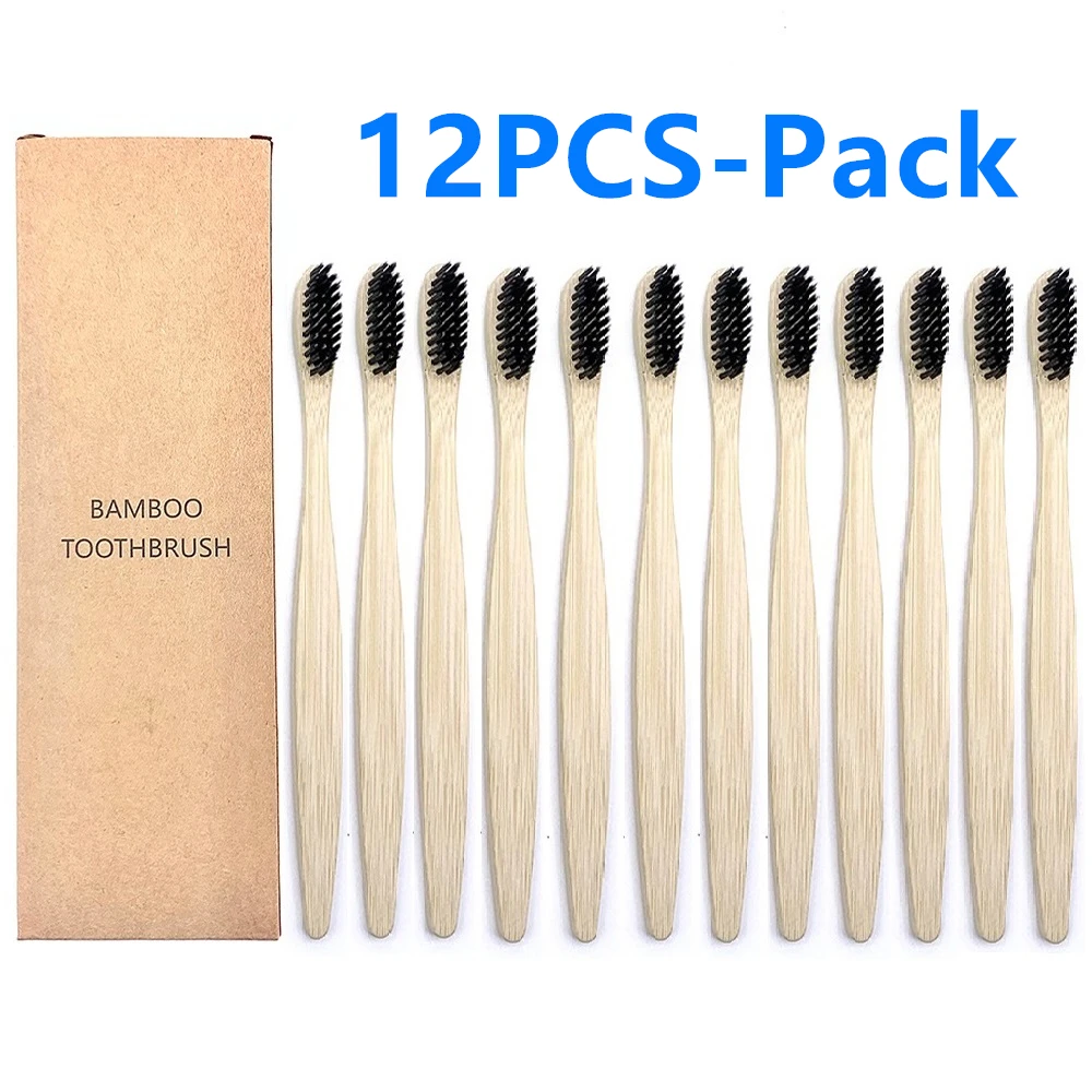 

12/10PCS Bamboo Toothbrushes Soft Bristles Eco Friendly cepillo dientes bambu Oral Care Toothbrush clareador de dente