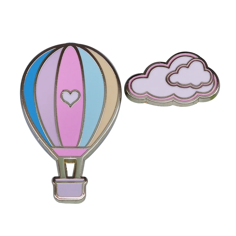 Воздушный шар и облако жесткий эмалированный штифт набор милых пастельных