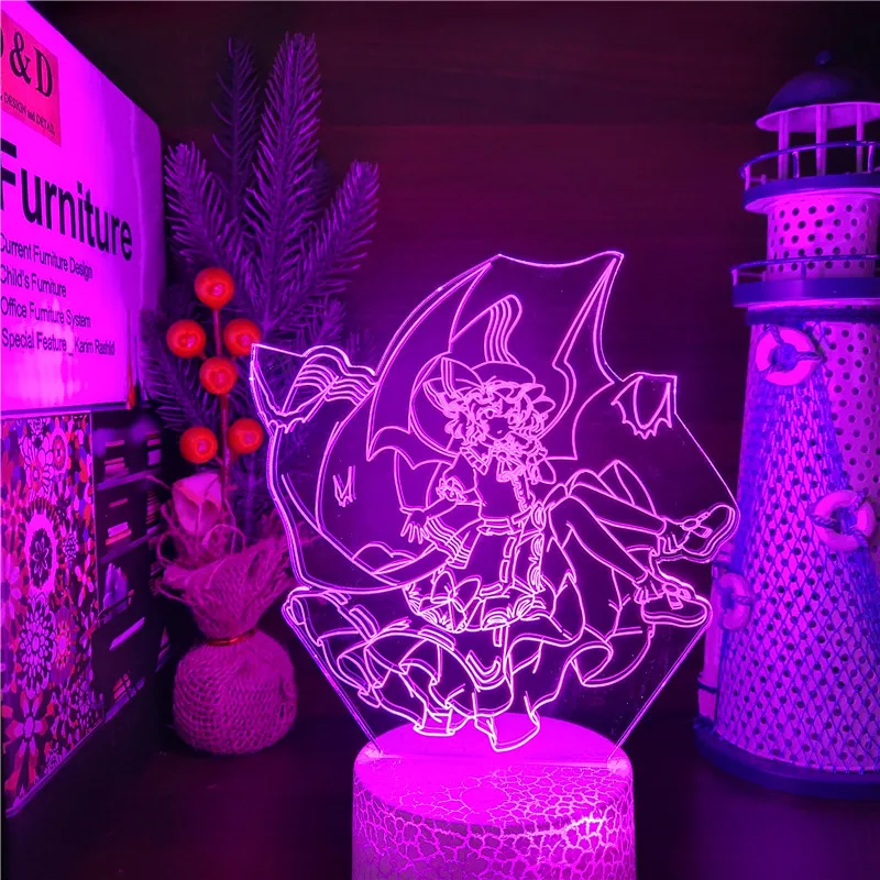 Аниме 3d лампа Touhou Project Remilia Scarlet фигурка ночной Светильник для детей девочек