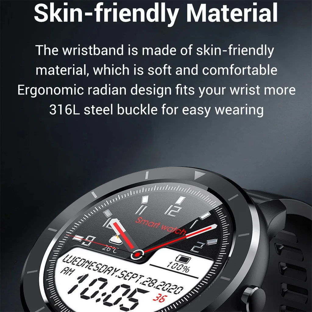 

T6 Smart Watch 1.28 inch Full-Touch Screen Blood Pressure Heart-Rate Monitor Colorful Sports Bracelet Fashion Wristband Gift